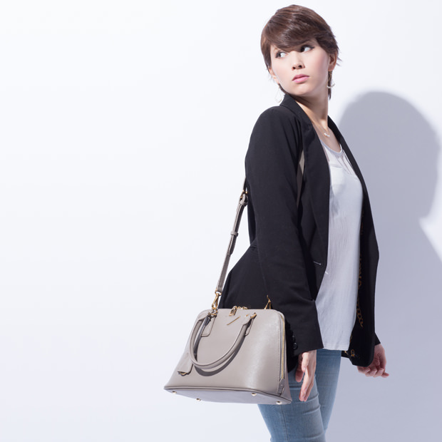 2Wayレザーバッグ：着用画像