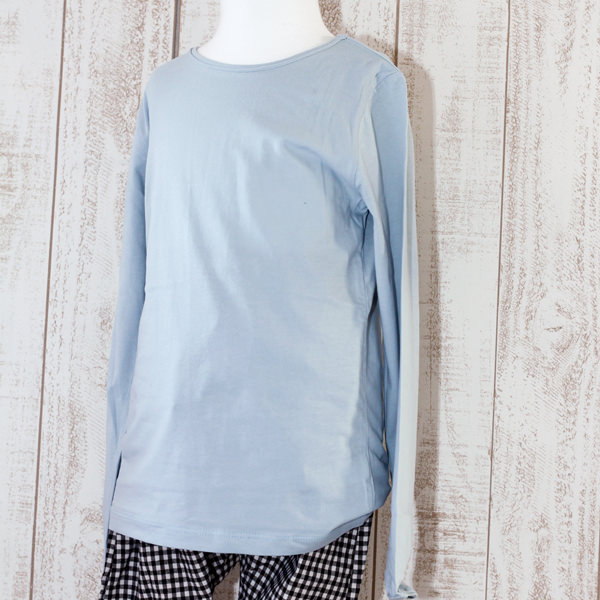 シンプルシャツ(カットソー)：ライトブルー