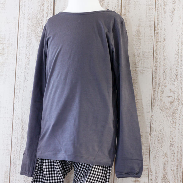 シンプルシャツ(カットソー)：グレー