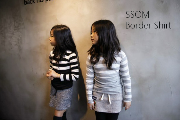 SSOM ボーダーロングシャツ(韓国子供服)