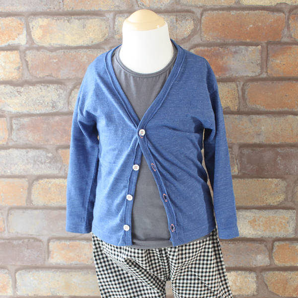 シンプルカーディガン：ブルー