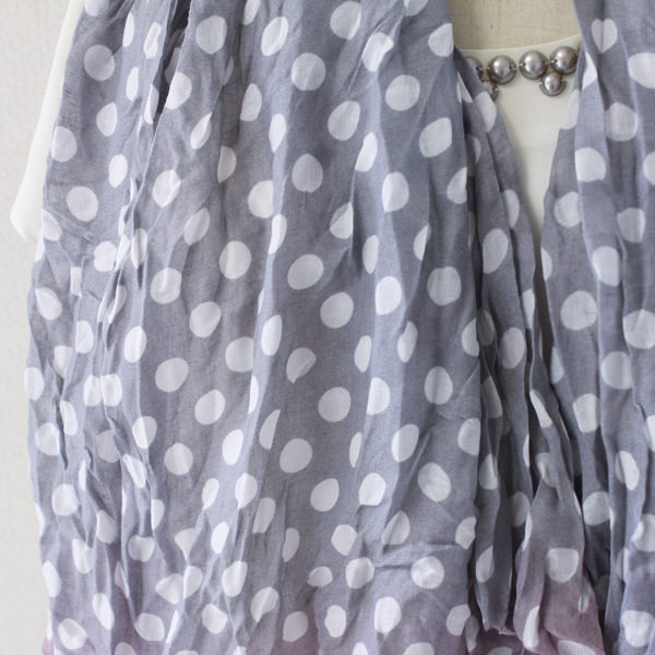 大判グラデーションドットストール：しわ加工詳細