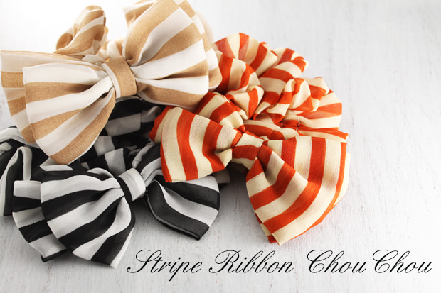 リボンストライプシュシュ