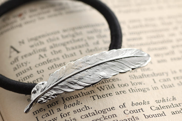 フェザーヘアゴム：シルバー