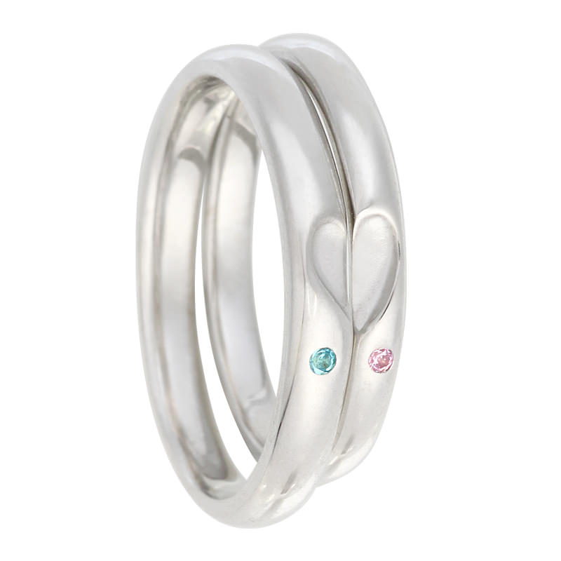 With me.(ウィズミー) キュービックジルコニア付きハートオブピースシルバーペアリング